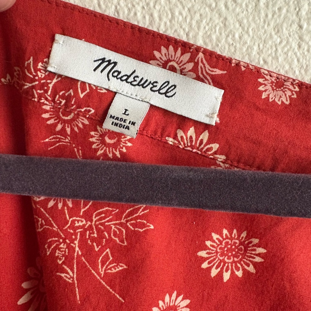 Madewell Red Floral Mini Dress - Picture 3 of 3